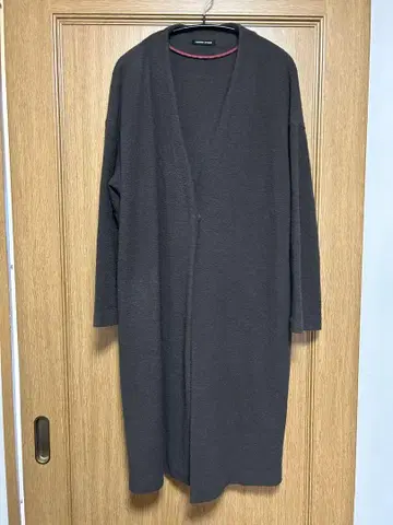 다크 브라운 롱 코트 가디건 울