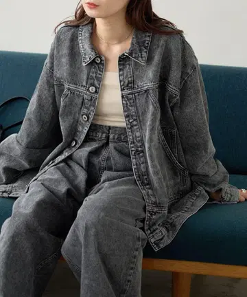 [Kastane] 케미컬 데님 오버 자켓