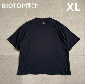 BIOTOP 별주 헤인즈 모크넥 티셔츠 블랙 반팔 XL