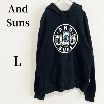 And Suns 앤드선즈 로고 후드티 풀오버 L 사이즈 블랙