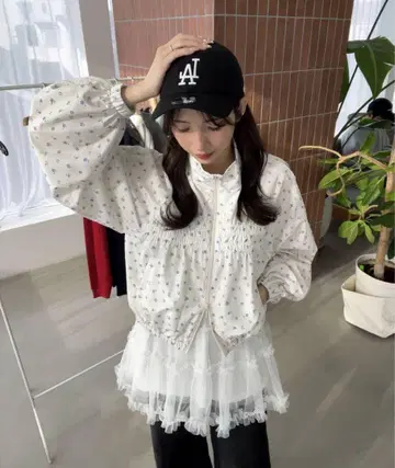 플라워 프린트 집업 자켓