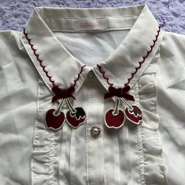 LIZ LISA 블라우스 체리 체리 화이트