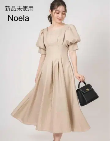 미사용 Noela 볼륨 슬리브 허리 턱 원피스