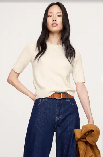 새상품 바나나리퍼블릭 라이트 웨이트 캐시미어 숏 슬리브 캐시미어 스웨터