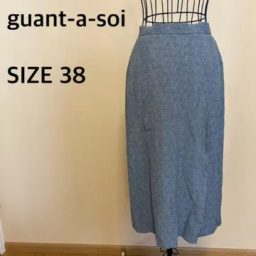 [ guant-a-soi ] 롱 스커트/그레이/버튼/롱 기장