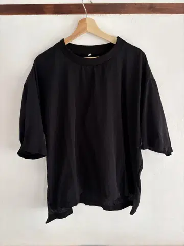 MUJI LABO 무지 라보 통기성 좋은 직물 티셔츠 S-M 블랙