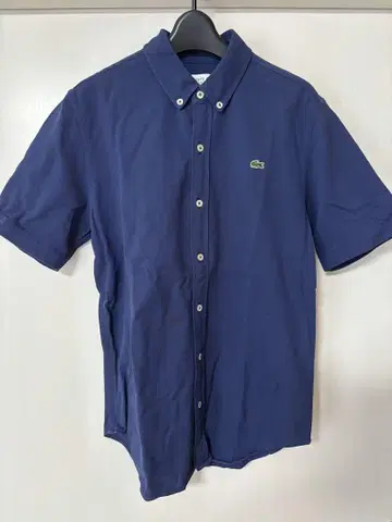 LACOSTE 네이비 반팔 셔츠 US M