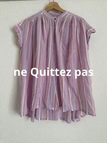 ne Quittez pas 누키테파 슬리브리스 셔츠 스트라이프