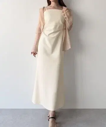 mipiarl 드레이프 머메이드 캐미 원피스 [ 페치 스커트 SET ]