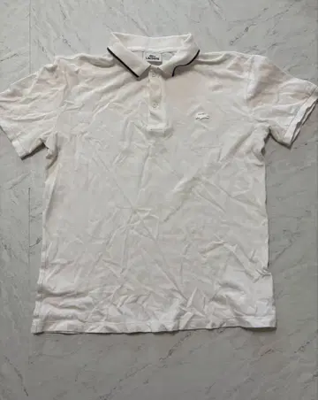 LACOSTE 화이트 피케 셔츠 사이즈 3