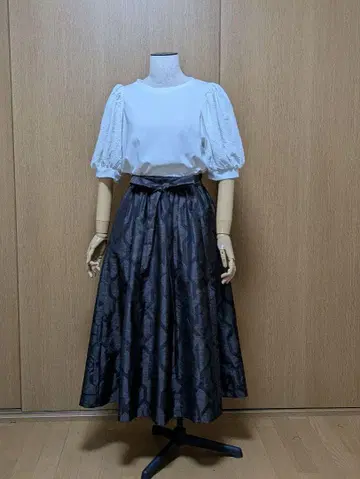 기모노 리메이크 개더 플레어 스커트 오시마 명주 M~L