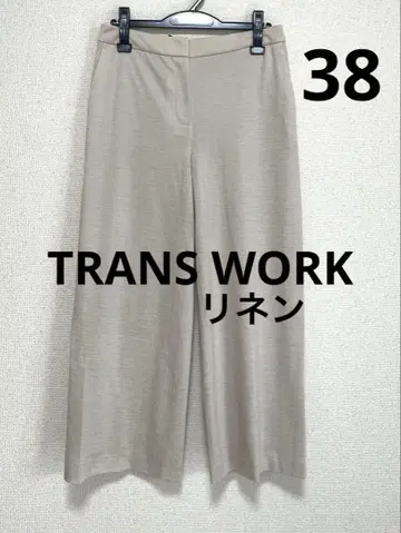 새상품급 린넨 트랜스워크 와이드 팬츠 사이즈 38 베이지