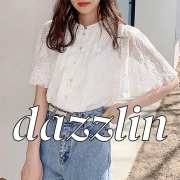 새상품급 dazzlin 하프 슬리브 레이스 블라우스