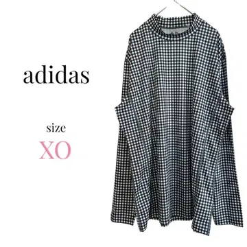 아디다스 [ XO ] 골프웨어 하이넥 체크 무늬 긴팔 스트레치 스포츠