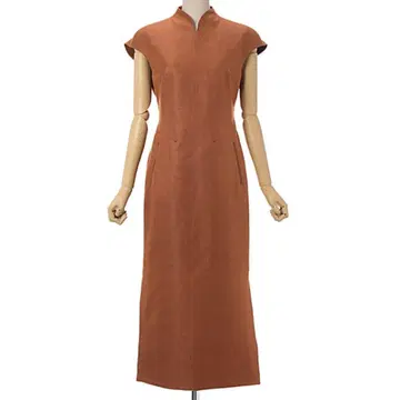 Geometric Sil Cotton Jacquard SlitDress