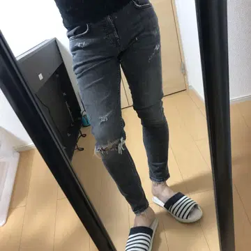 ZARAMAN 컷오프 데미지 스트레치 데님 30