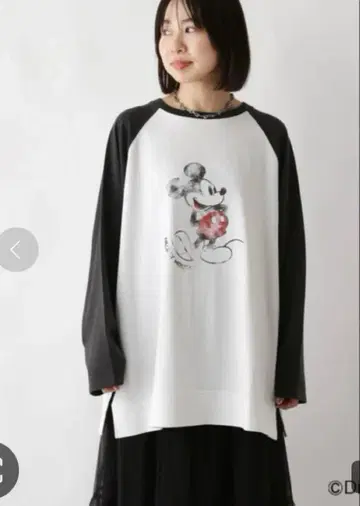 렙심 Mickey 래글런 롱 T