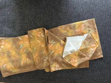 코몬 기모노 오렌지 & 옐로우 컬러 꽃무늬