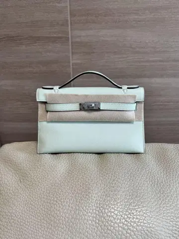 최고급 천연 가죽 손바느질 Vert Fizz 0S 미니백 22cm 핸드백