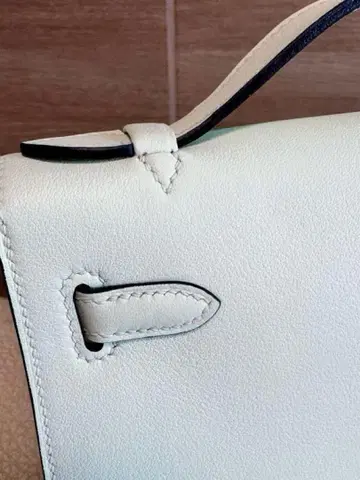 최고급 천연 가죽 손바느질 Vert Fizz 0S 미니백 22cm 핸드백