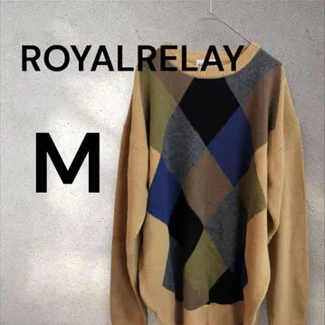 [새상품급] ROYALRELAY 캐시미어 쿨넥 스웨터 M 카멜