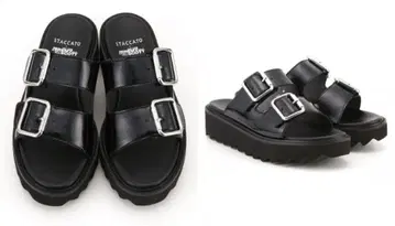 STACCATO x JEREMY SCOTT 블랙 버클 샌들