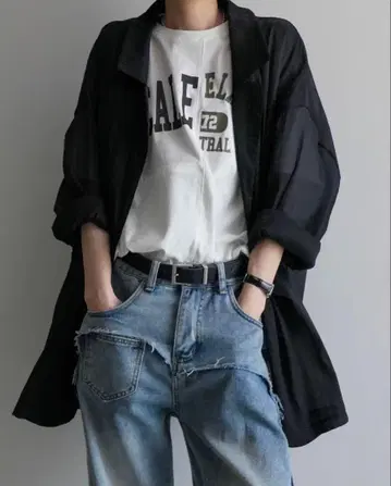 오버사이즈 시스루 자켓