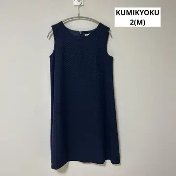 KUMIKYOKU 슬리브리스 무릎 기장 원피스 2 외출복 네이비