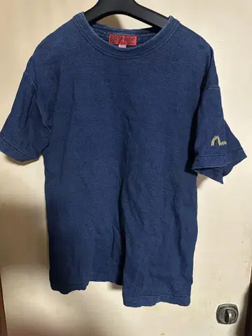 EVISU jeansYAMANE 네이비 남염 인디고 염색 티셔츠 40