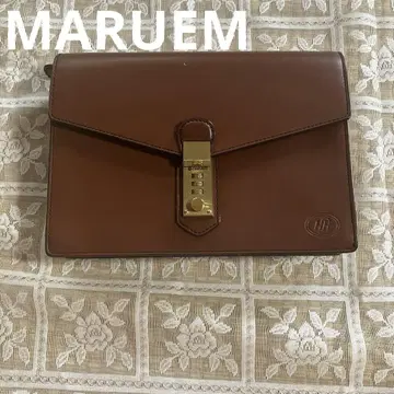 MARUEM 브라운 가죽 클러치백