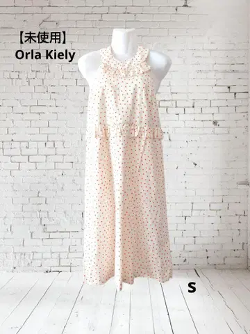 [ 미사용 ] Orla Kiely 오라카일리 홀터넥 도트 원피스