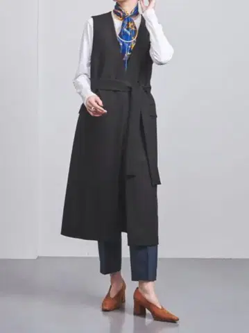 UNITED ARROWS 노카라 롱 베스트/ 자켓 블랙