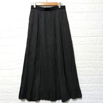 Gabardine K.T 개버딘케이티 그레이 롱 플리츠 스커트