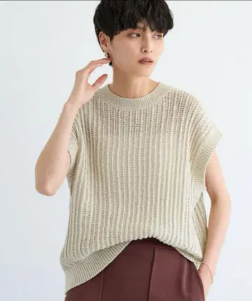[밴야드 스톰] 라메 슬리브리스 니트 미() 라인