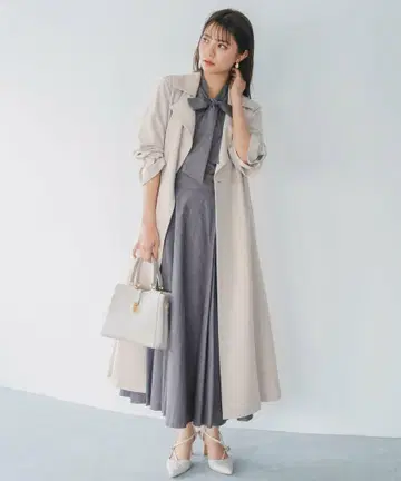 프로포션 바디 드레싱 빅 카라 트렌치코트 롱 코트