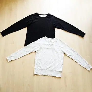 [ MUJI ] 무인양품 맨투맨 2벌 세트 블랙 (M) 그레이 (S)