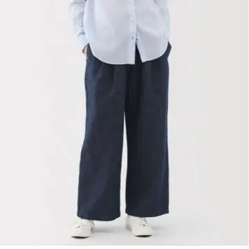 여성 코튼 린넨 데님 이지 와이드 팬츠