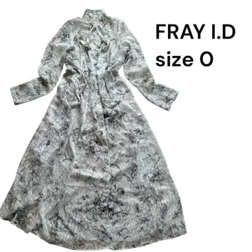 FRAY I.D 프린트 보우타이 원피스 꽃무늬 S 사이즈 시어