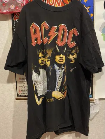 ACDC 밴드 뮤직 프린트 블랙 티셔츠 2L