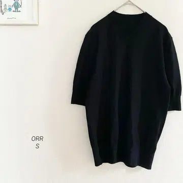 ORR V넥 시원한 소재 썸머 니트 블랙 1101