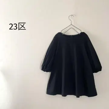 23구 볼륨 슬리브 티셔츠 풀오버 블랙