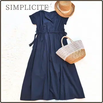 이에나 취급 SIMPLICITE 코튼 풀오버 롱 원피스