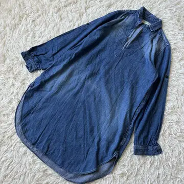 그랑마마도터 데님 원피스 코튼 인디고 블루 스키퍼
