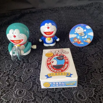 피리 내장 부드러운 도라에몽 카드놀이 양철 팽이 완구 4종 세트