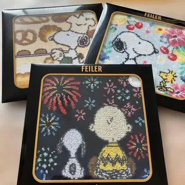 FEILER x 스누피 신상 손수건 3매 세트 미개봉 새상품