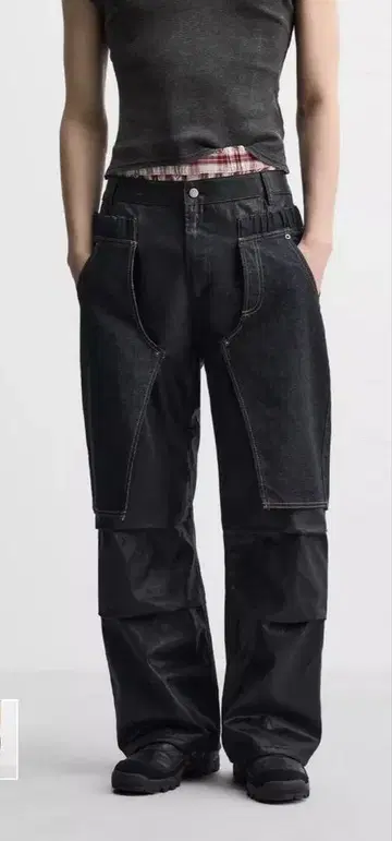 32 zara 앤더슨벨 콤비네이션 오버레이 청바지