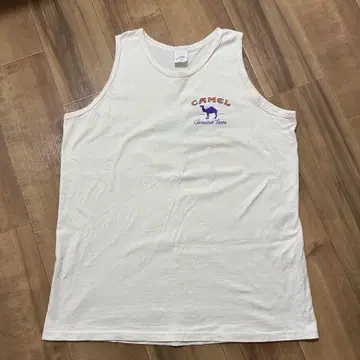 90년대 CAMEL 탱크탑 XL 화이트 USA 백 프린트