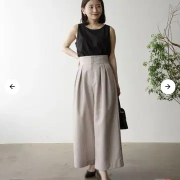 새상품급 완판템 cohina 하이웨스트 쓰리 버튼 턱 와이드 팬츠