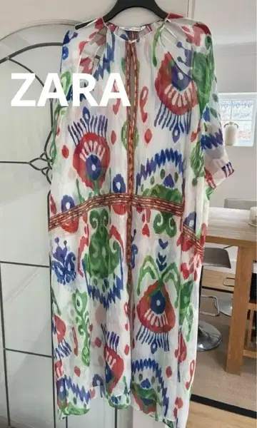 ZARA 자라 레이스 맥시 길이 훌륭한 원피스 반팔 드레이프 조개 프린지
