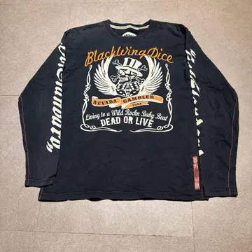 Bike 바이크 론t 긴팔 t셔츠 해골 해골 자수 블랙 블랙 XL